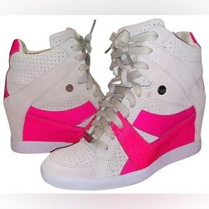Coach 8M pink wedge sneaker
